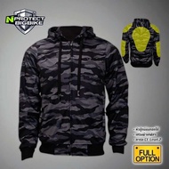 เสื้อการ์ดลายพราง CAMO BLACK SPECIAL รุ่นถอดหมวกได้ Full Option (พร้อมส่ง เก็บเงินปลายทางได้)