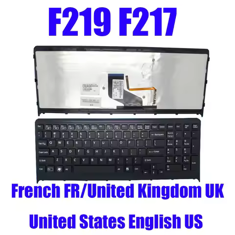 FR UK US Laptop Keyboard For SONY VPCF F219 F217 Black White 9Z.N6CBF.A01 148952751 V120178C 9Z.N6CB
