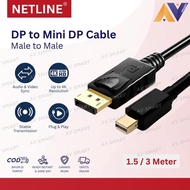 Netline DisplayPort to Mini DisplayPort Cable (DP 1.2 to Mini DP Cable) Male to Male 1.5 / 3m Meter 