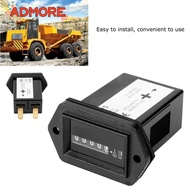 ADMORE Engine Hour Meter, 12-36V DC Hour Meter Timer, Universal Timer Mechanical Hour Meter Truck