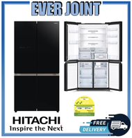 [Free Gift] Hitachi R-WB700VMS2  French Door Bottom Freezer Fridge || Free Hitachi Rice Cooker + Free Disposal