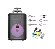 KST-8806 8.5 Inches KINGSTER Portable Trolley Outdoor Karaoke Wireless Bluetooth Speaker with FREE Microphone