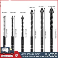 ✦Ready Stock,Cod✦ 6Buah 3-12mm Mata Bor Keramik Tembok Beton Kaca Besi DLL Mata Bor Tungsten Carbide