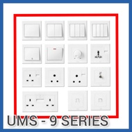 UMS 9-SERIES 13A 1Gang Single Socket / 1Gang / 2Gang / 3Gang / 4Gang / Heater Switch.