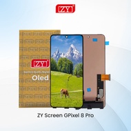 ZY LCD for Gogle PIXEL 8 Pro (6.7-Inch GC3VE) Fullset Tucshcreen Fingerprint On Frame Black