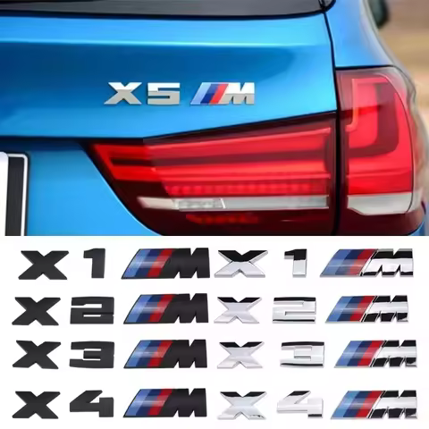 Car M-style Logo Rear Trunk Label Sticker For BMW M1 M2 M3 M4 M5 M6 X3 X4 X5 F20 F40 F52 G22 G23 G30