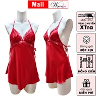 Váy ngủ lụa WANNABE đầm ngủ midi dáng chữ A cutout lưng phối nơ quyến rũ đến từng chi tiết DN101