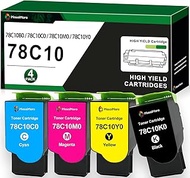 Toner Cartridge Replacement for Lexmark 78C10K0 78C10C0 78C10M0 78C10Y0 High-Yield for CS421dn CS521