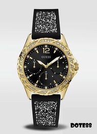 代購GUESS手錶SWIRL系列W1096L3女錶黑金網紅女錶腕錶鑲鑽滿天星石英手錶女大表盤奢華百搭 送女友生日禮物情人節禮物