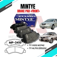 MINTYE DISC BRAKE PAD FRONT TOYOTA VIOS NCP42 TOYOTA ALTIS ZZE121MP-3410