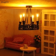 [TG1] 1:12 Dollhouse Miniature LED Wall Lamp  4-Head Chandelier Home Decor [TH]