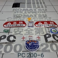 US Sticker Excavator Komatsu PC 200-7 PC200-8 PC200-6