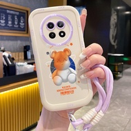 Realme 12 5G 13 5G C65 5G Narzo 70X 5G Narzo N65 5G Case Cute Bear Case With Lanyard