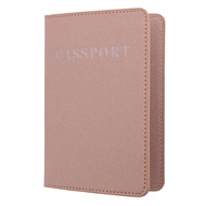 Solid Color Faux Leather Travel Passport Holder Cover ID Card Ticket Pouch Bag