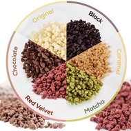 CRUMBLE COOKIES 50 GR TOPPING COOKIES CRUMBS BISCUITS BLACK CHOCOLATE MATCHA RED VELVET