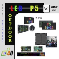 LED P5 ใช้สำหรับภายนอกอาคาร ให้ความสว่างสูง เห็นชันเจน SMD2727 RGB 64x32 พิกเซล 1/8S 6500cd/m2