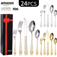 Stainless Steel Cutlery Spoon 24-Piece Set Cutlery Set Hotel Western Food Cutlery Spoon