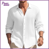 Yoewre Simple Style Men Shirt Men Relaxed Fit Shirt Mens Casual Long Sleeve Shirt Soft Breathable So
