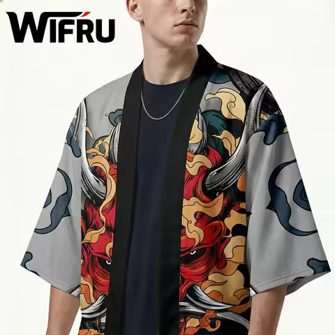 Japanese Devil Graphic 3D Printed Women’s Kimono Fashion New Japan Classic Unisex Trend Haori Outdoo