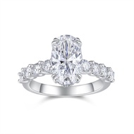 total 4ct full moissanite Diamond long oval moissanite wedding ring