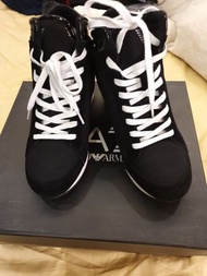 ARMANI  EA7 黑色增高楔形鞋