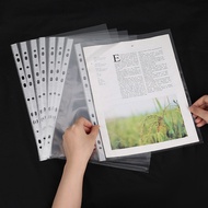 100pcs A4 Sheet Protectors 11holes Transparent Plastic Bag Paper Organizer Document Bag Clear File B