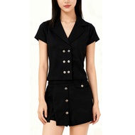 （BLUE GRIL-BG80038）SMLXL2XL Womens clothing set Denim temperament two-piece summer new top and skort