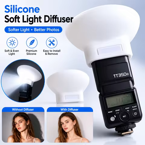 Silicone Flash Diffuser Cover Compatible For Godox IT32 TT350 V350 V480 Soft Light Eliminate Hard Sh