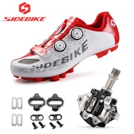 Sidebike MTB cycling shoes Nylon Sole Breathable Self-locking bike shoes Men Mountain Bike Sneaker white black color