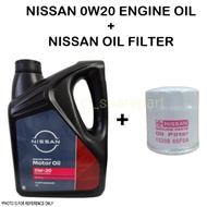NISSAN 0W-20 MOTOR OIL 0W20 ENGINE OIL FULLY SYNTHETIC SP/CF-6 4L + NISSAN OIL FILTER