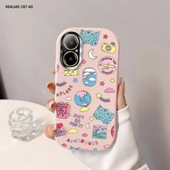 Softcase for Realme C67 C65 C63 C61 Travel Notes Back Cover Case Soft Original Liquid Silicone Casin