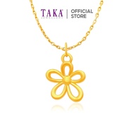 TA9 TAKA Jewellery 999 Pure Gold Daisy Pendant with 9K Gold Chain