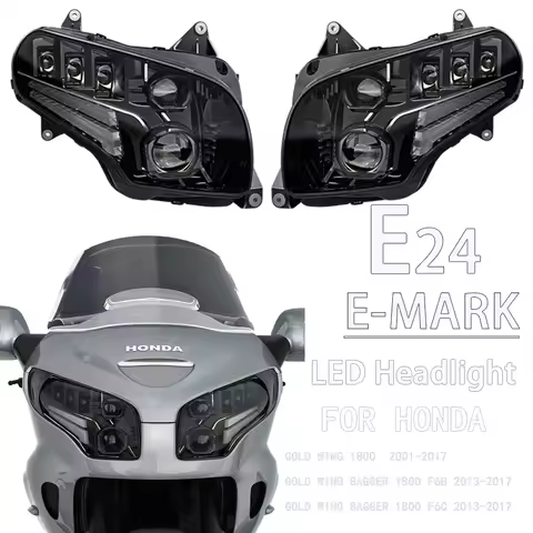 E24 DOT LED Headlight For Honda Goldwing 1800 GL1800 2001-2017 F6C F6B Gold Wing Bagger Motorcycle H