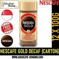 NESTLE Nescafe Gold Decaf [Red Edition] 100G X 12 (GLASS) - FREE DELIVERY within 3 working days! (Expiry 02/2024)