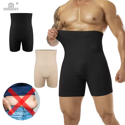 Men Slimming Brief High Waist Breathable 3D Pouch Underwear Tummy Control Boxer Belly Flat Shapewear