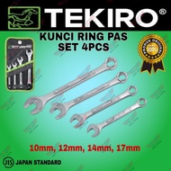 WE2 TEKIRO Kunci Ring Pas Set 4pcs 10mm 12mm 14mm 17mm Ringpas