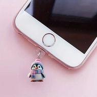 High-value Plug Anti-dust Handy Tool Cute Scarf Penguin Flat Acrylic Anti-dust Mobile Phone Plug Sui