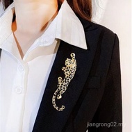 Fashionable Leopard Brooch Unisex Diamond-studded Brooch High-end Narrow-waisted Pin Clothing Access