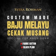 BAJU MELAYU CEKAK MUSANG HITAM PLAIN