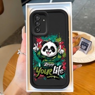 Casing hp for Samsung A17 4G A17 5G M17 5G F17 5G Case Cartoon Panda Happy Case Silicone Cesing good