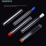 JEROMYBF Plastic Test Tubes, With Screw Cap Transparent Laboratory Test Tubes, Lab Test Tool Round B