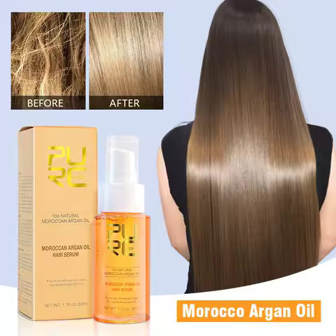 PURC Morocco Argan Oil Hair Serum Smoothing Repair Damaged Frizz Hair Treatments Nourishing Anti Dan