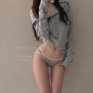 {Hottie} High Stocking Comfortable Simple Pure Cotton Antibacterial Sexy Low-Waist Pure Desire Girl 