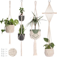 Nook Theory 4 Pack Macrame Plant Hanger - Hanging Planters for Indoor Plants, Boho Plant Holder with
