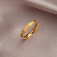 Size 6-9 Niche Design Checkerboard Titanium Steel Ring Female ins Simple Checkered Checkered Checker