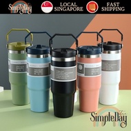 ⭐SG LOCAL⭐ 900ml Tumbler Stainless Steel Thermal Insulated Cup Tumbler Vacuum Covered flexible straw with Free Straw