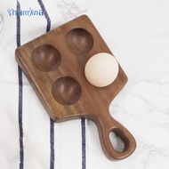 [Shamjina] Wood Egg Holder Desserts Egg Storage Tray for Countertop Fridge Cabinet