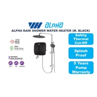Alpha DC Pump Water Heater with Rainshower