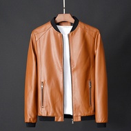 ZZOOI Leather Jacket Bomber Motorcycle Jacket Men Biker PU Baseball Jacket 2023 Fashion Causal Jaque