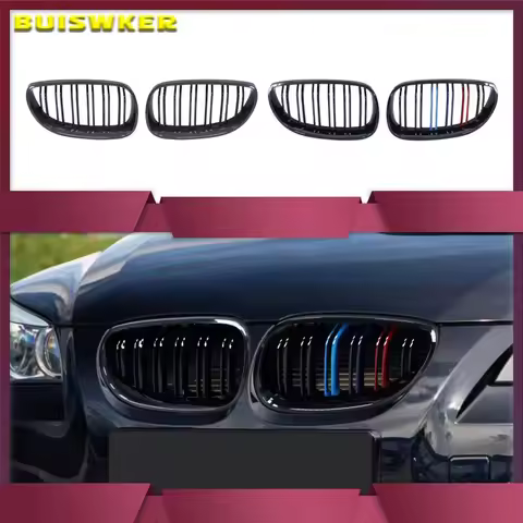 Car Front Kidney Grill Gloss Black M Color For BMW 5 Series E60 E61 2003 - 2010 M5 520i 523i 525i 52
